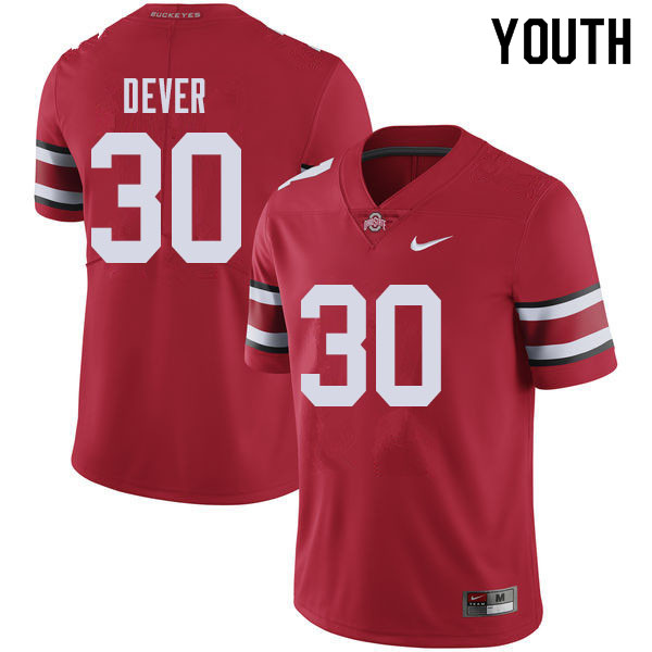 Youth #30 Kevin Dever Ohio State Buckeyes College Football Jerseys Sale-Red